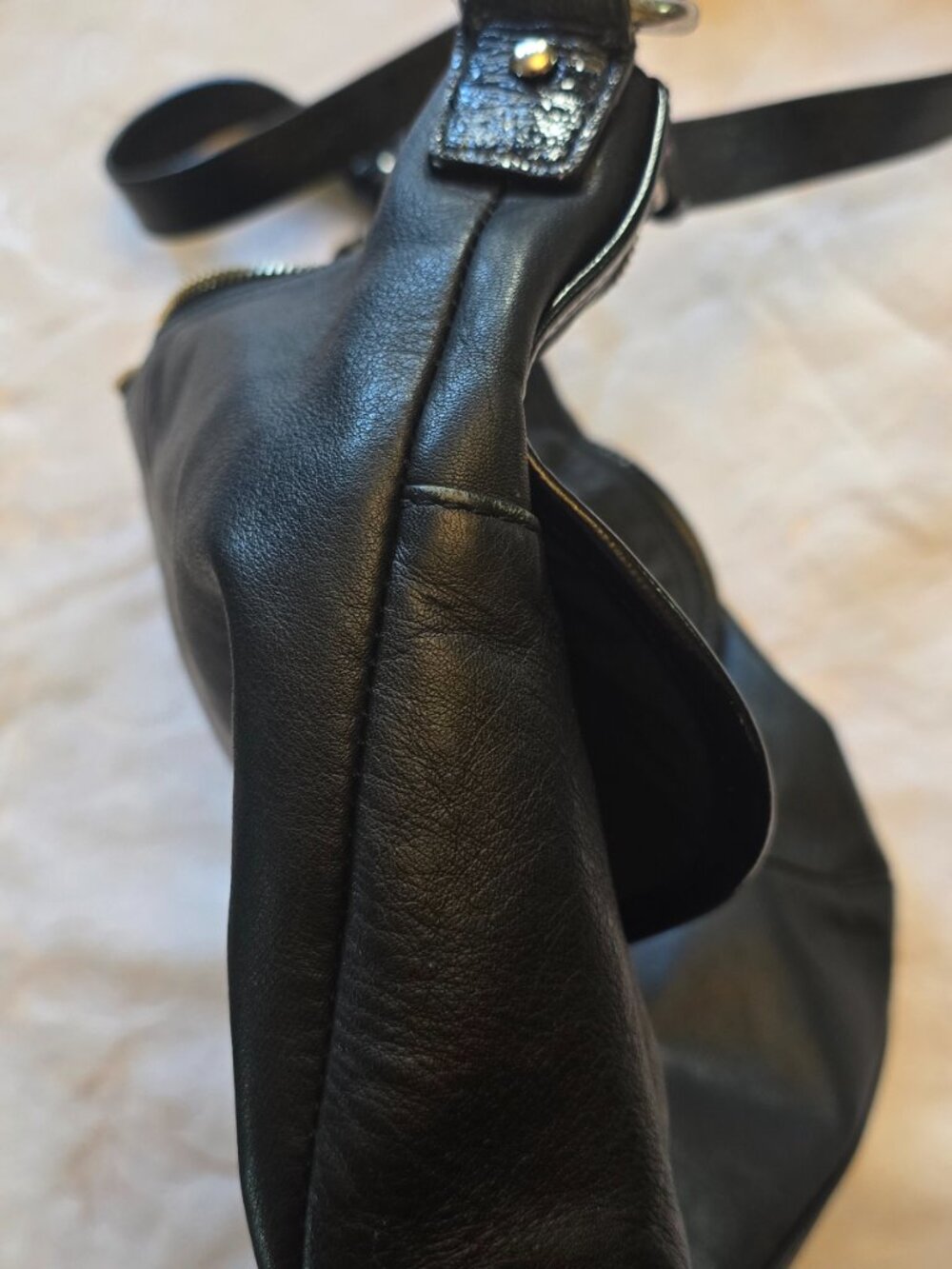 Coach Black Leather w/ Patent Leather Trim Adjustable Strap - Picture 9 of 9